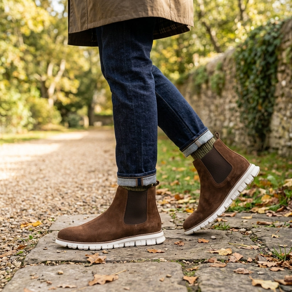 Men's Relaxed Suede Chelsea Boots