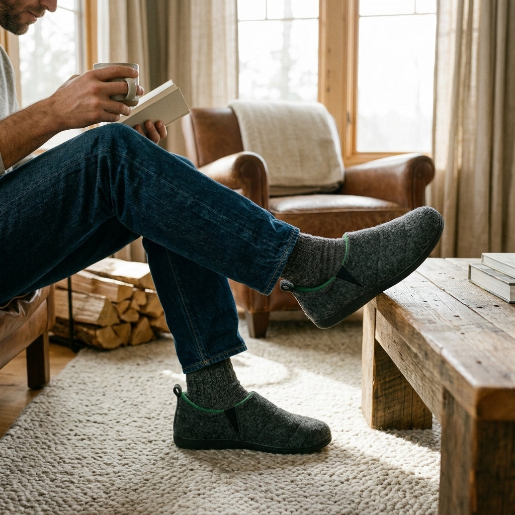 Men's Cosy Closed-Toe Winter Slippers