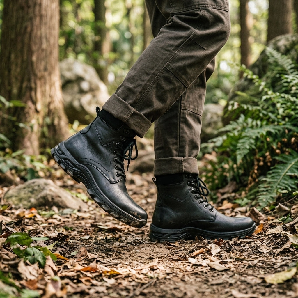 Men's Rugged Lace-Up Combat Boots