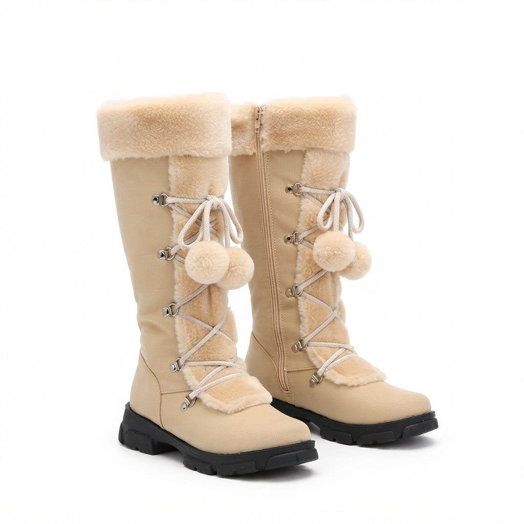 Women's Cosy Lace-Up Knee High Boots