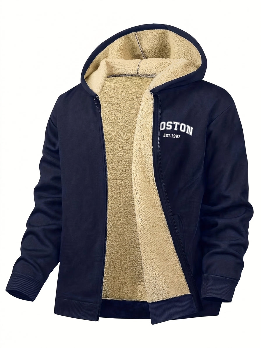 Men's Cosy Fleece-Lined Zip Hoodie