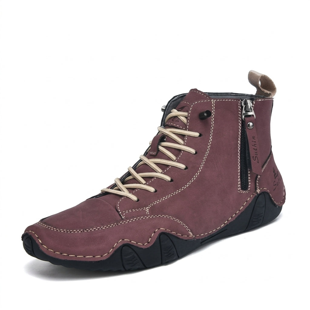Men's Rugged Leather Ankle Boots