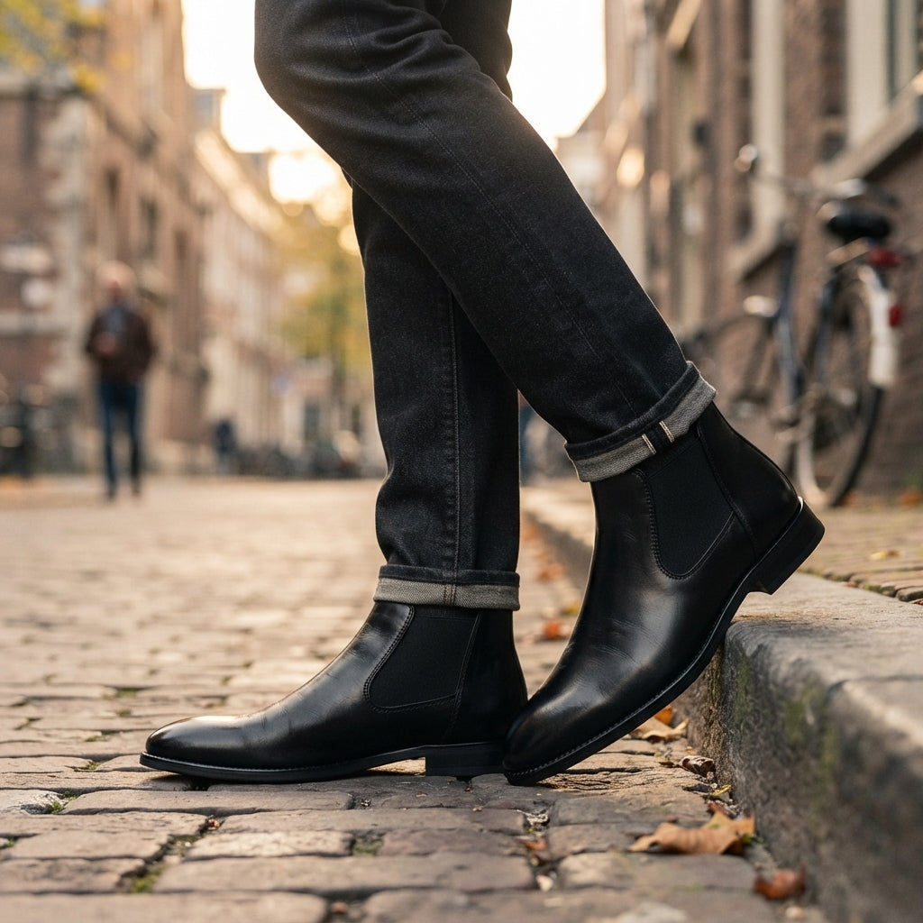 Men's Polished Pointed Toe Chelsea Boots