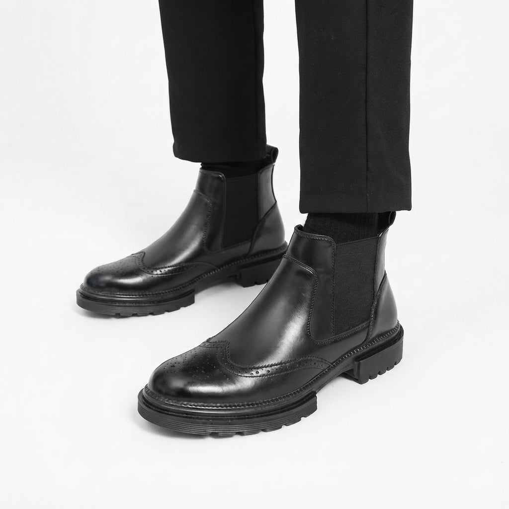 Men's Refined Wingtip Chelsea Boots