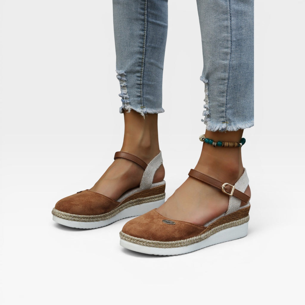 Women's Espadrille Wedge Sandals – Closed Toe Ankle Strap Summer Style
