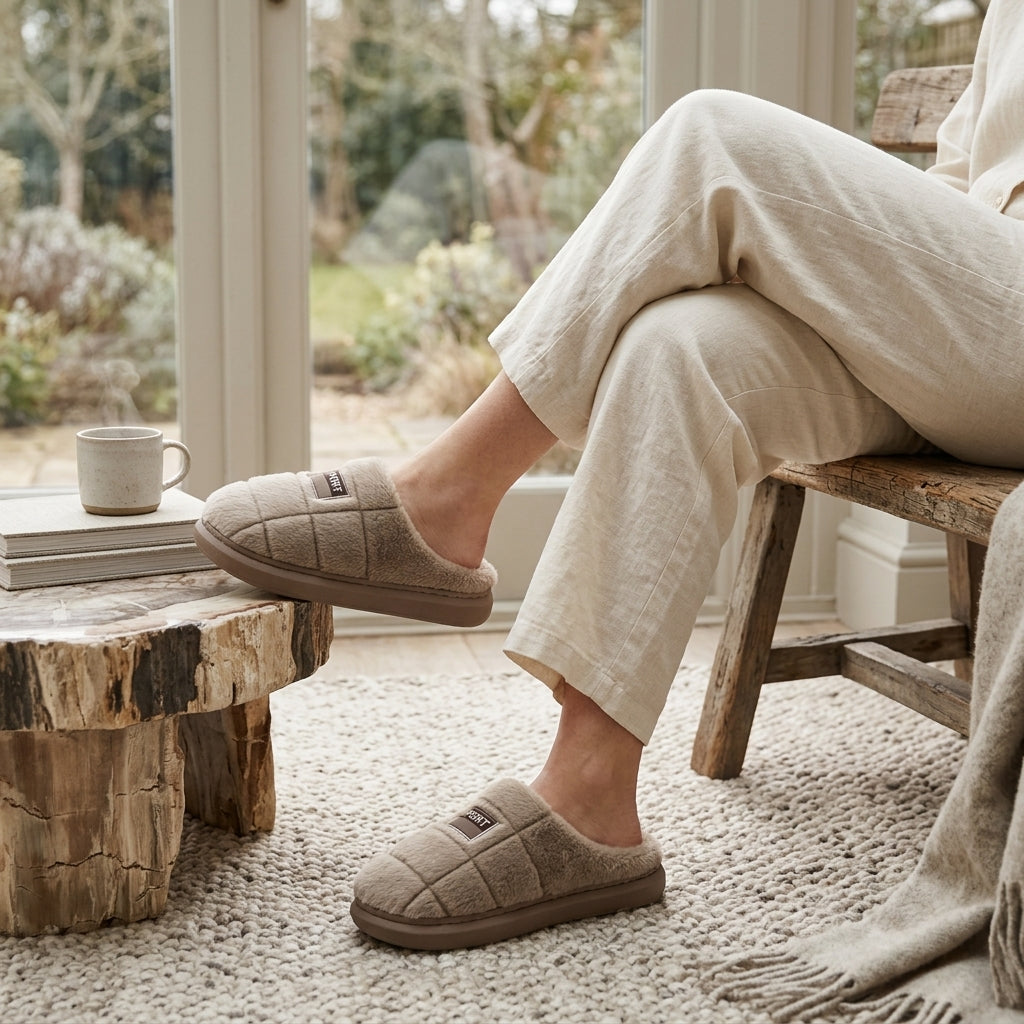Men's Cosy Plush-Lined Winter Slippers