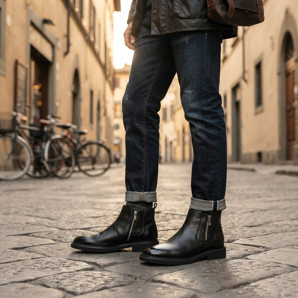 Men's Refined Leather Ankle Boots