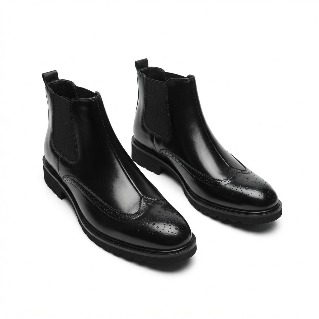 Men's Polished Leather Chelsea Boots