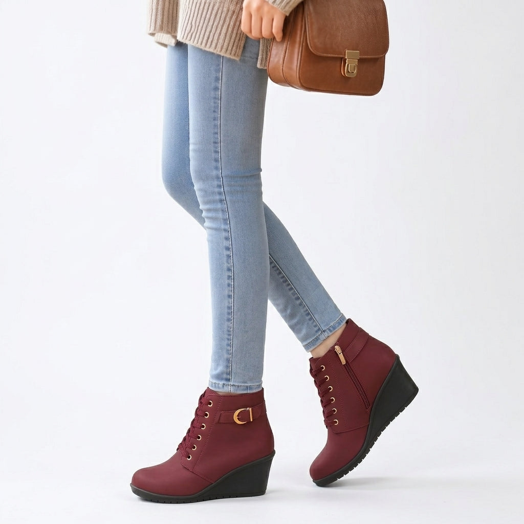 Women's Polished Heeled Ankle Boots