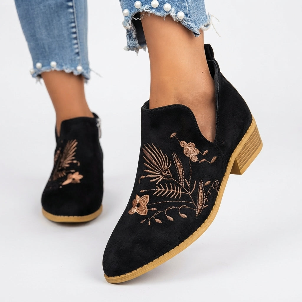 Women's Graceful Pointed Toe Heeled Ankle Boots