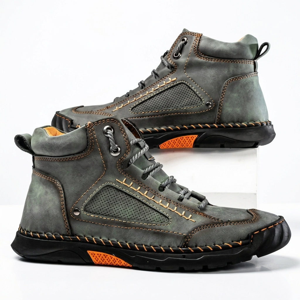 Men's Rugged Leather Combat Boots
