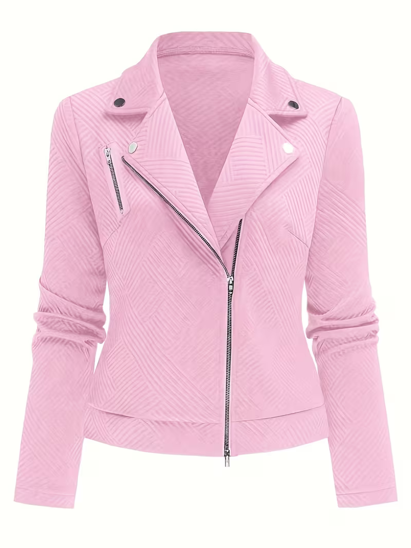 Women's Chic Zip-Up Biker Jacket