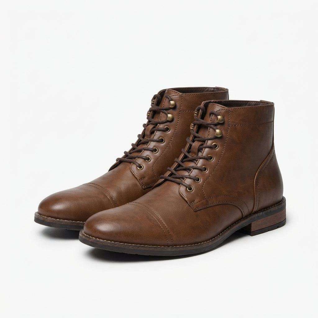 Men's Rugged Leather Ankle Boots