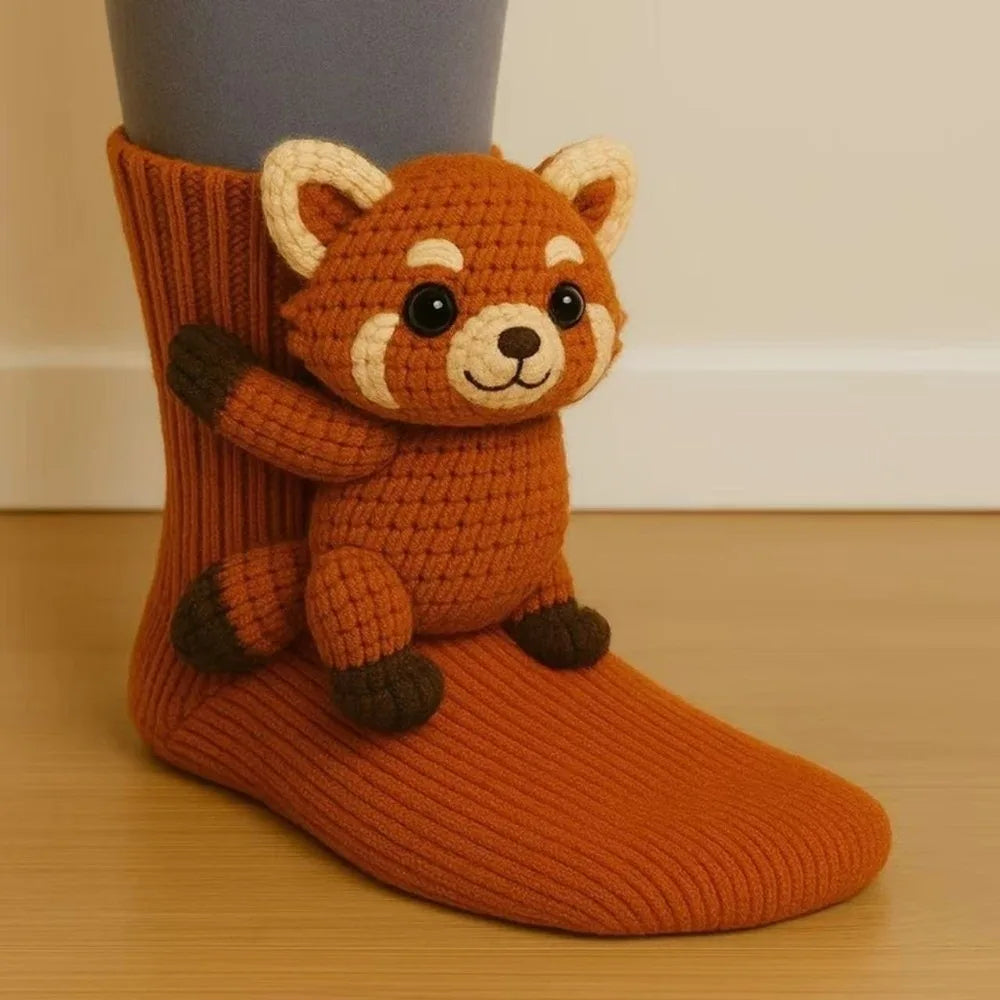 Knit Animal Socks – Soft 3D Design Cozy Ankle Socks