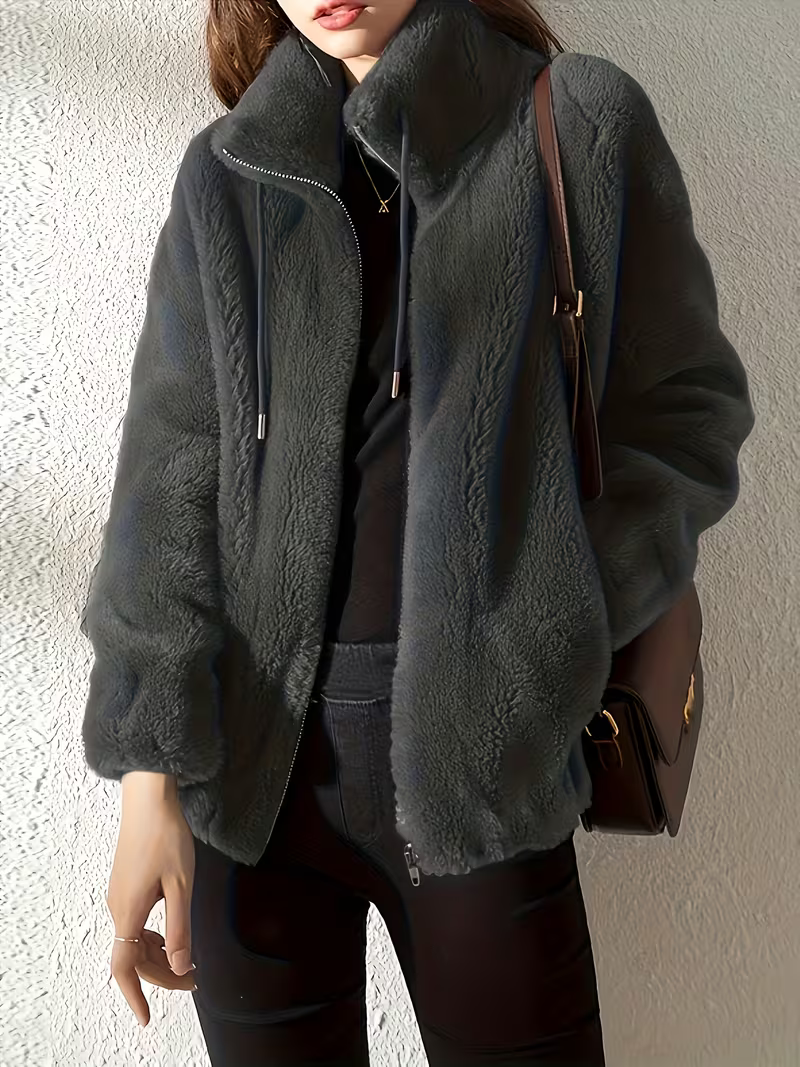 Women's Cosy Stand Collar Faux Shearling Coat