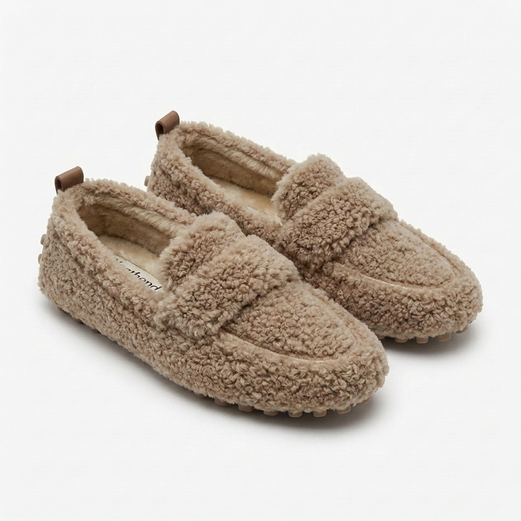 Women's Shearling Loafers – Cozy Fleece Slip On Comfort Shoes