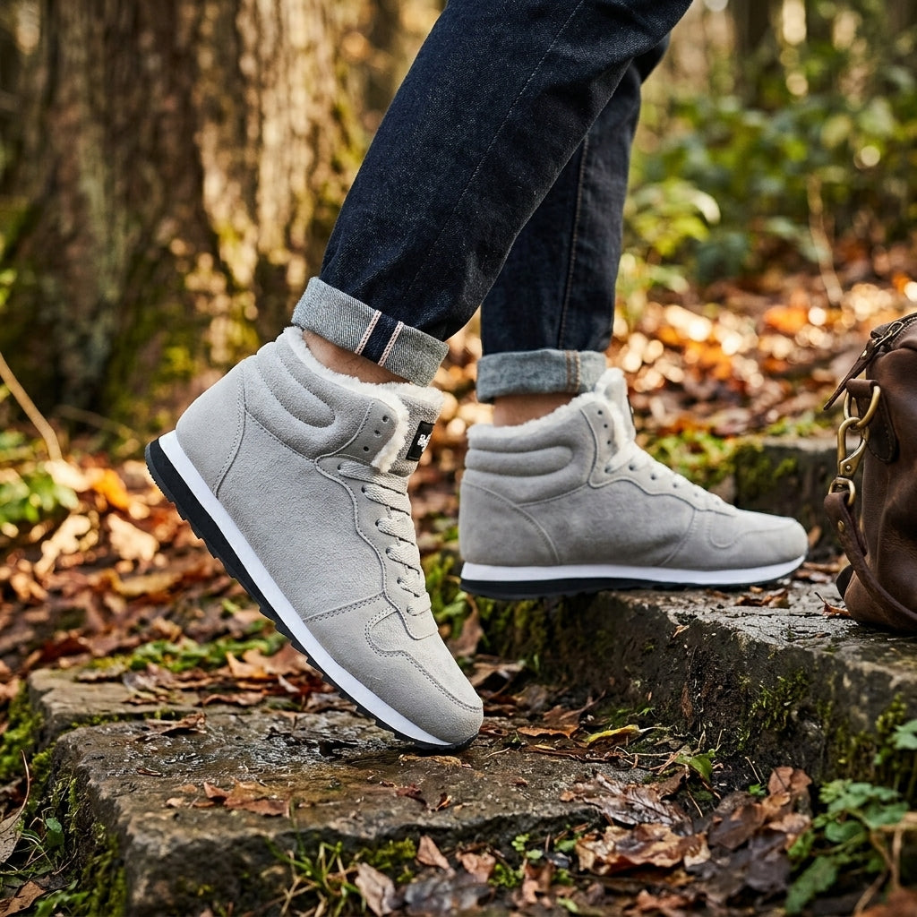 Men's Cosy Warm-Lined High-Top Trainers
