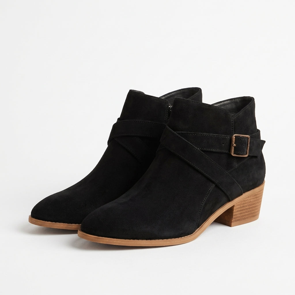 Women's Elegant Suede Heeled Ankle Boots