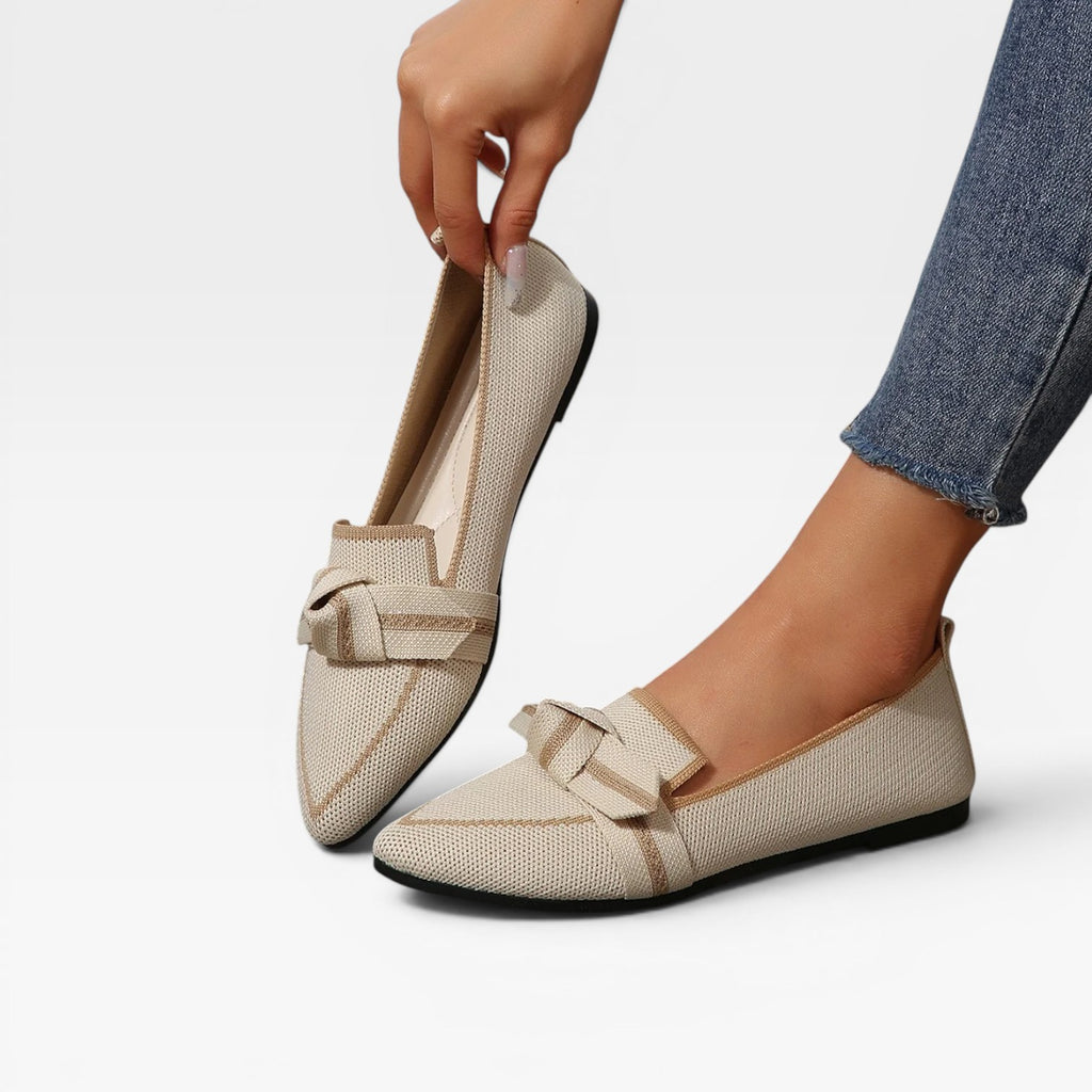 Women’s Pointed Toe Loafers – Knit Slip-On Casual Shoes