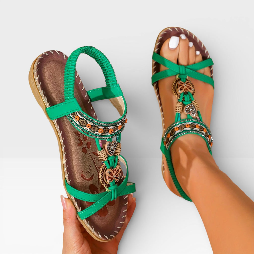 Women’s Boho Summer Sandals – Cushioned Walking Sole