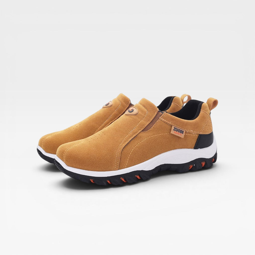Men's Slip On Outdoor Walking Shoes – Suede Comfortable Casual Trainers