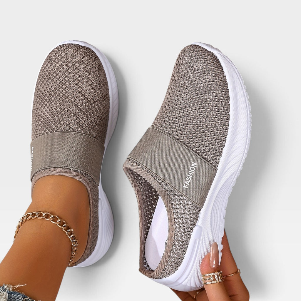 Women's Knit Slip On Trainers – Breathable Cushioned Comfort Sneakers