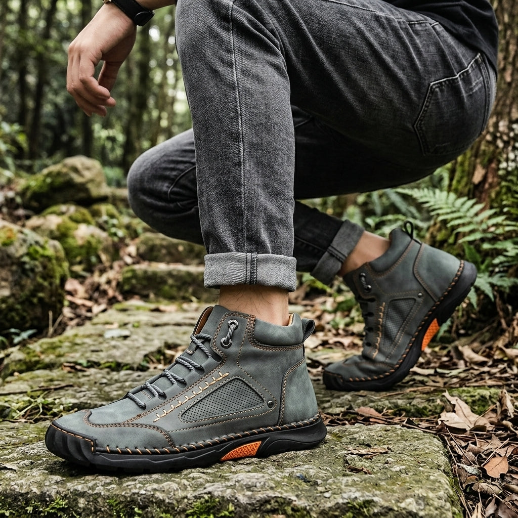 Men's Rugged Leather Combat Boots