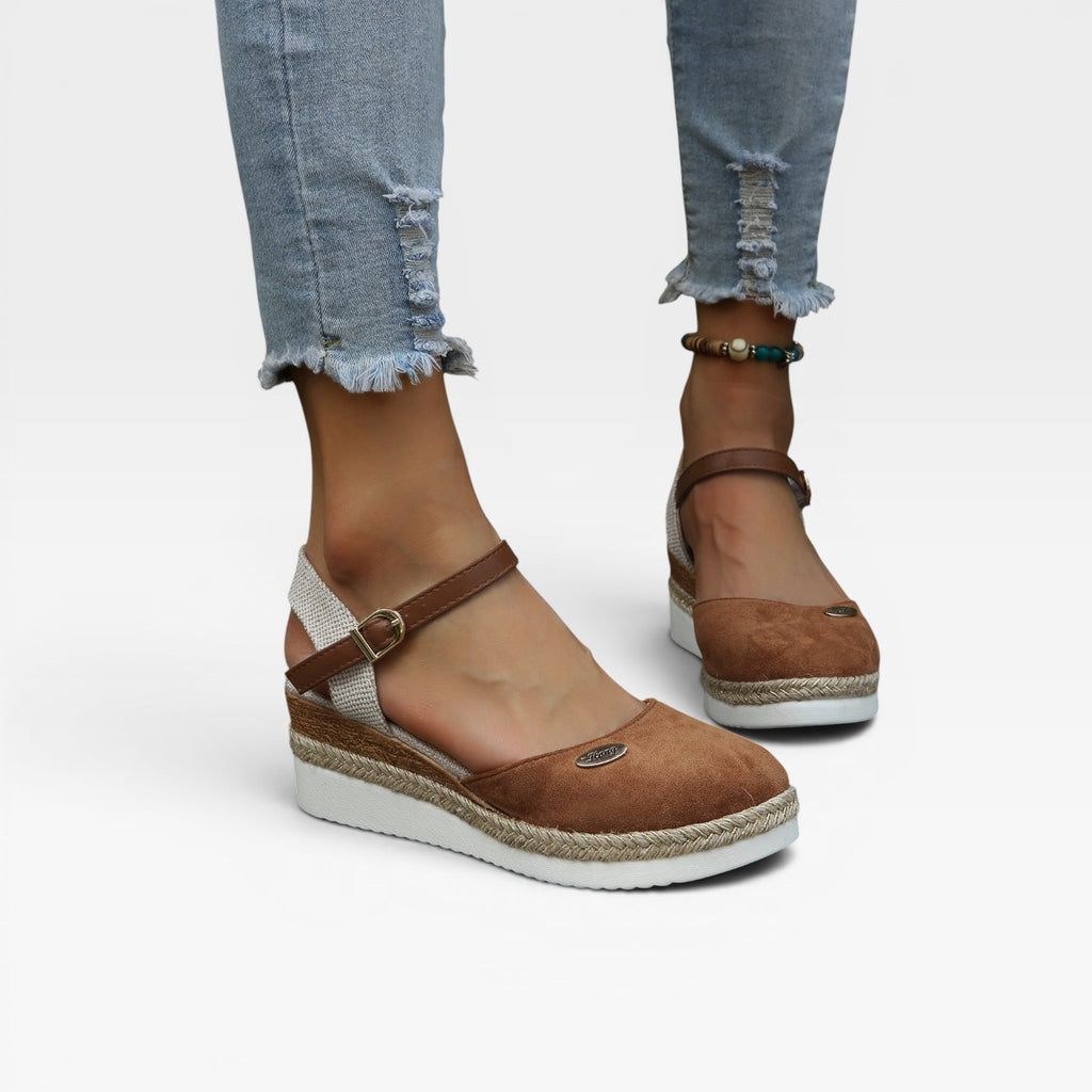 Women's Espadrille Wedge Sandals – Closed Toe Ankle Strap Summer Style