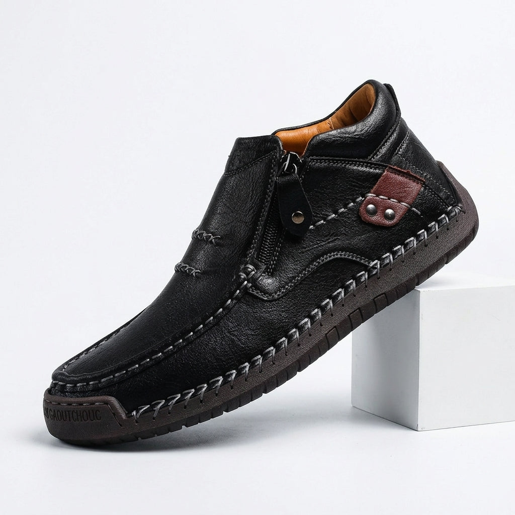 Men's Easygoing Leather Ankle Boots