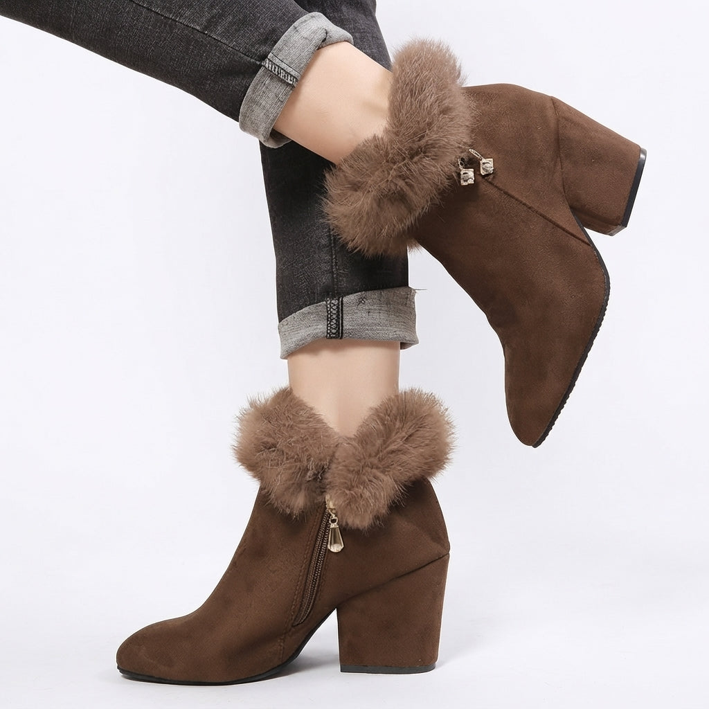 Women's Cosy Heeled Ankle Boots
