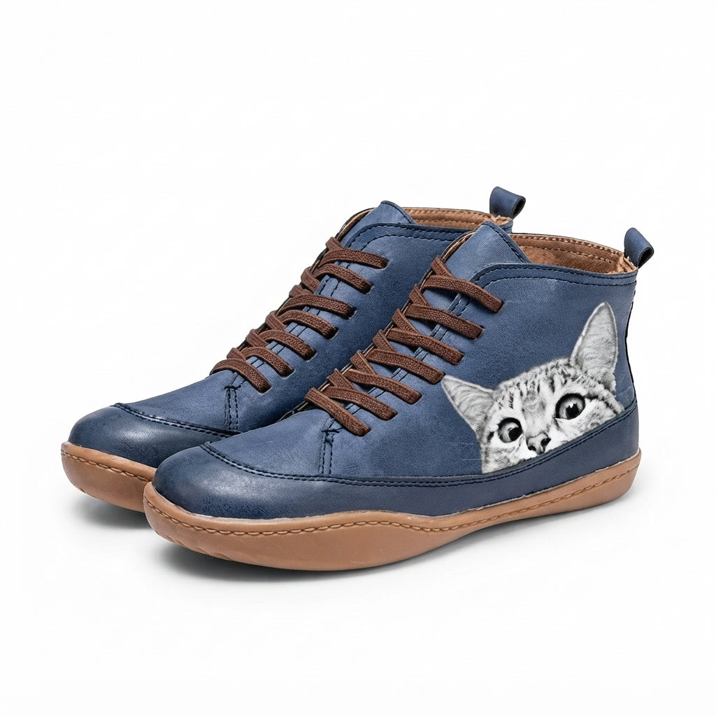 Women's Cosy Cat Ankle Boots