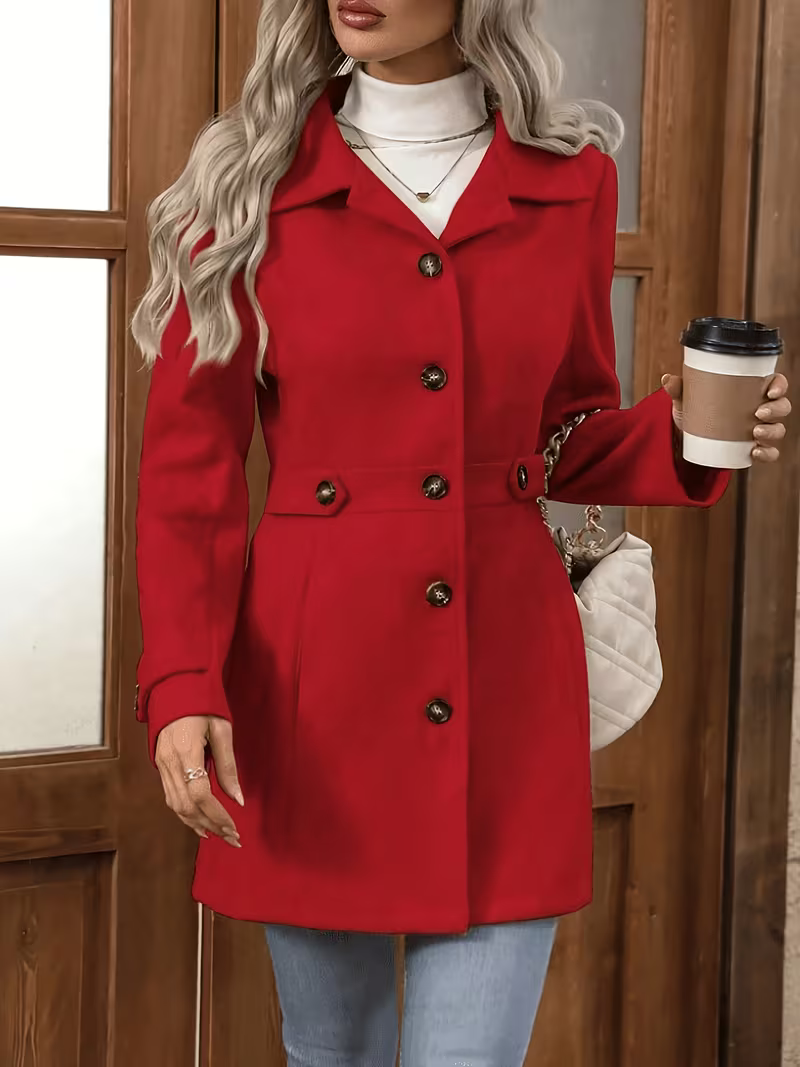 Women's Elegant Belted Longline Coat