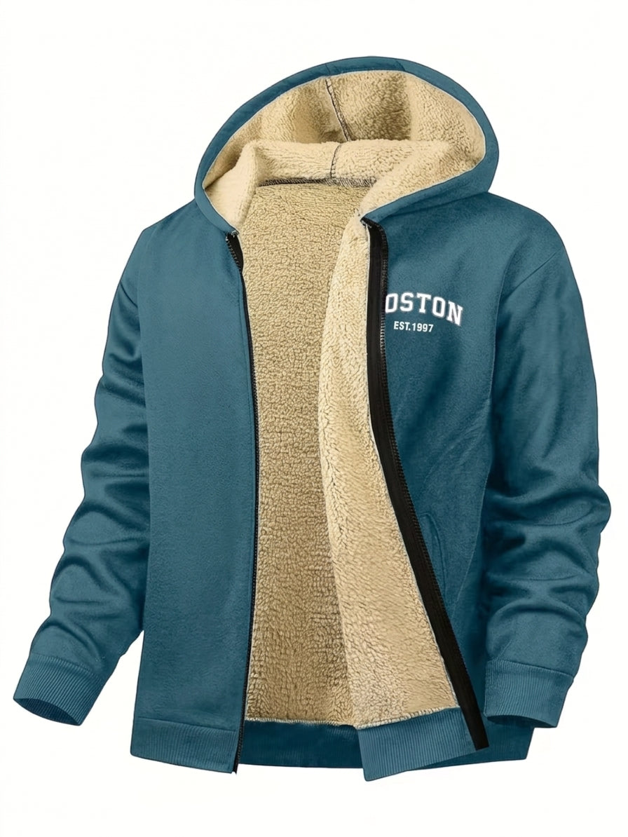 Men's Cosy Fleece-Lined Zip Hoodie