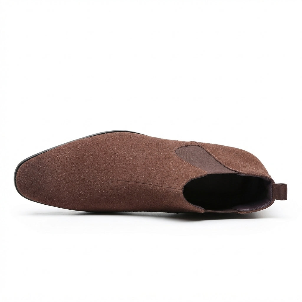 Men's Refined Pointed Toe Suede Chelsea Boots
