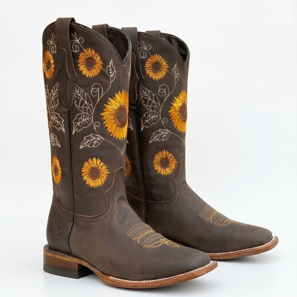 Women's Graceful Knee High Leather Cowboy Boots