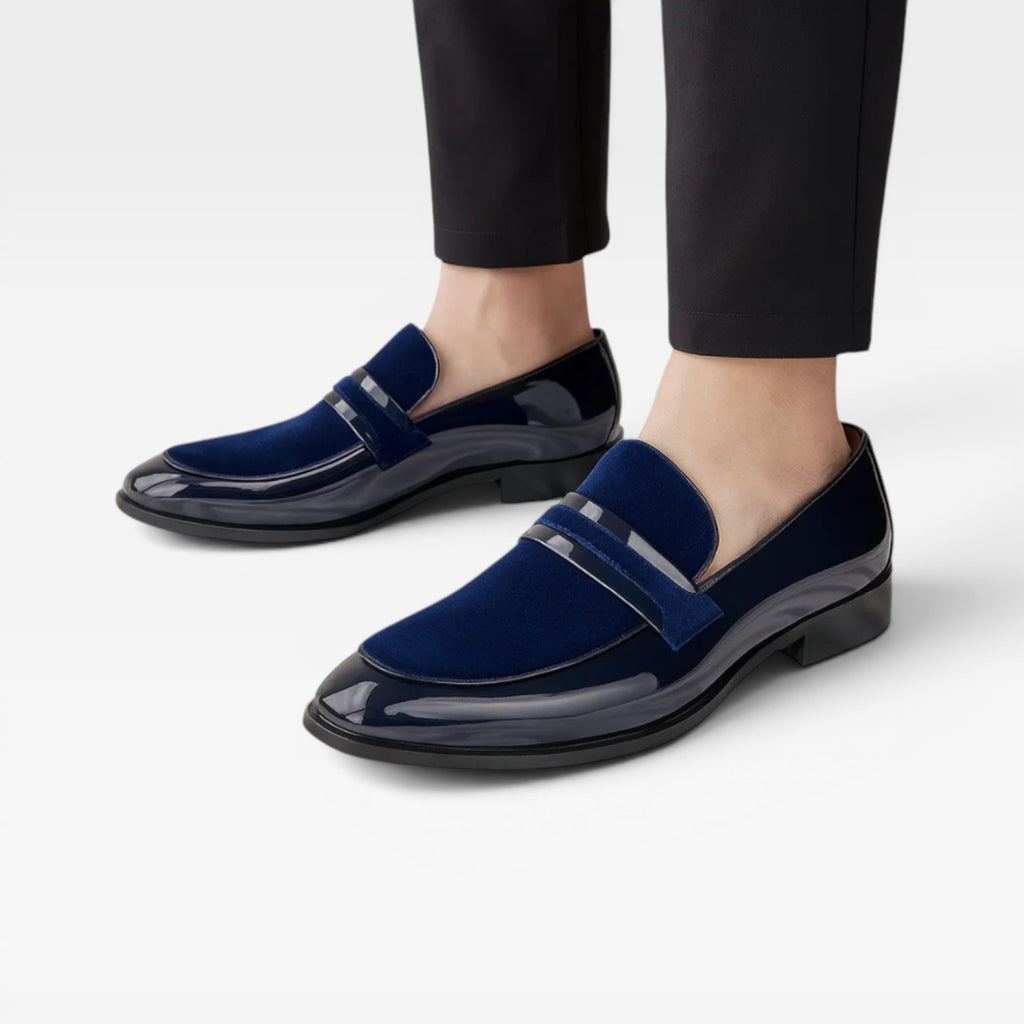 Men's Patent Leather Penny Loafers – Elegant Slip On Formal Dress Shoes