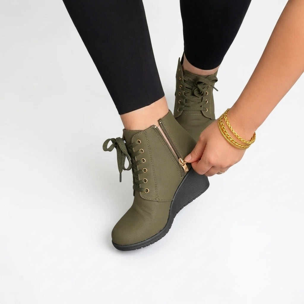 Women's Polished Heeled Ankle Boots
