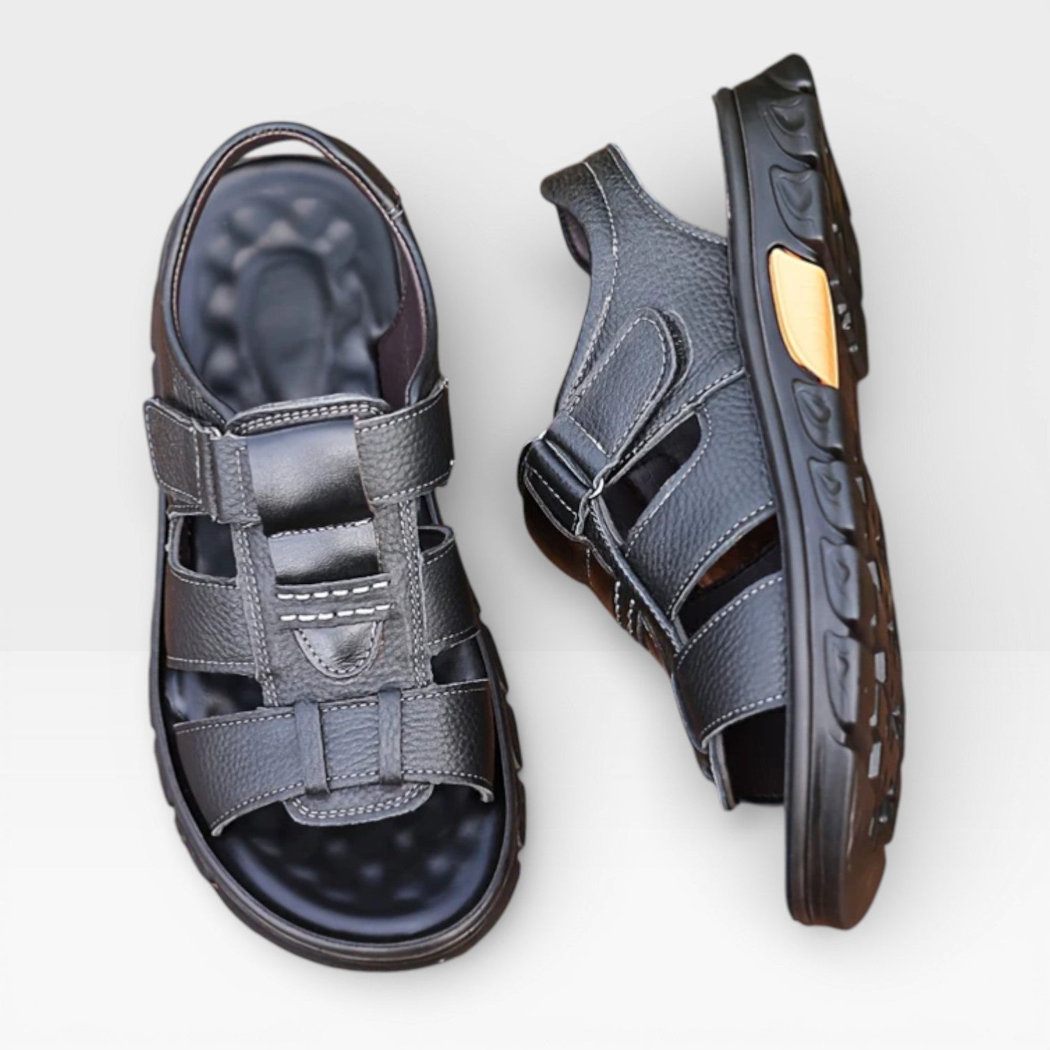 Men’s Soft Sole Leather Sandals for Summer Wear