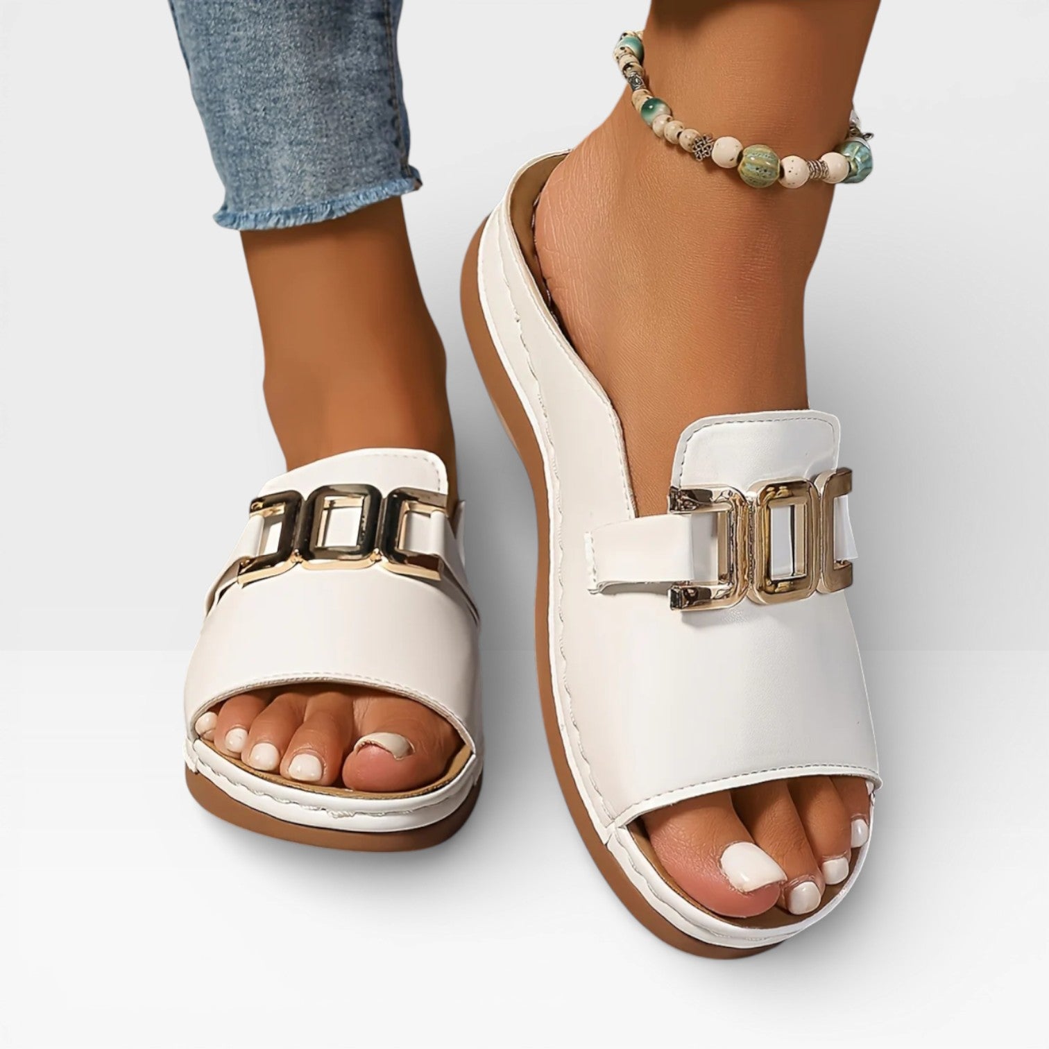 Women’s Dressy Buckle Sandals – Comfortable Fit