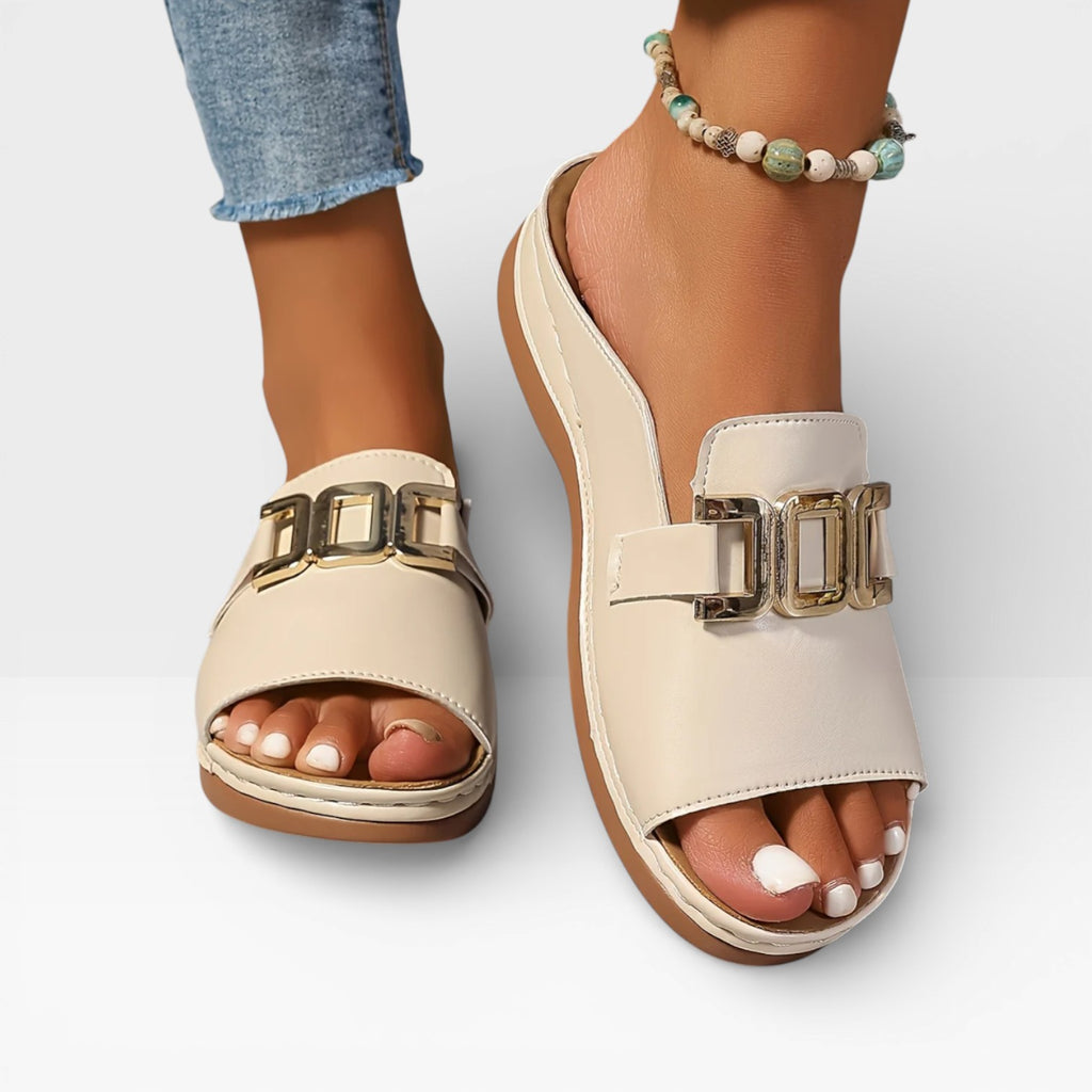 Women’s Dressy Buckle Sandals – Comfortable Fit