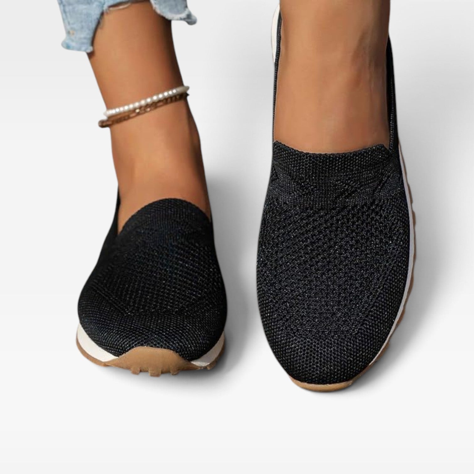 Women's Breathable Knit Trainers – Lightweight Slip On Sneakers