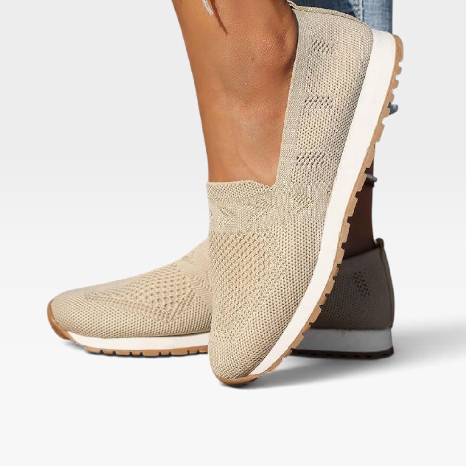 Women's Breathable Knit Trainers – Lightweight Slip On Sneakers