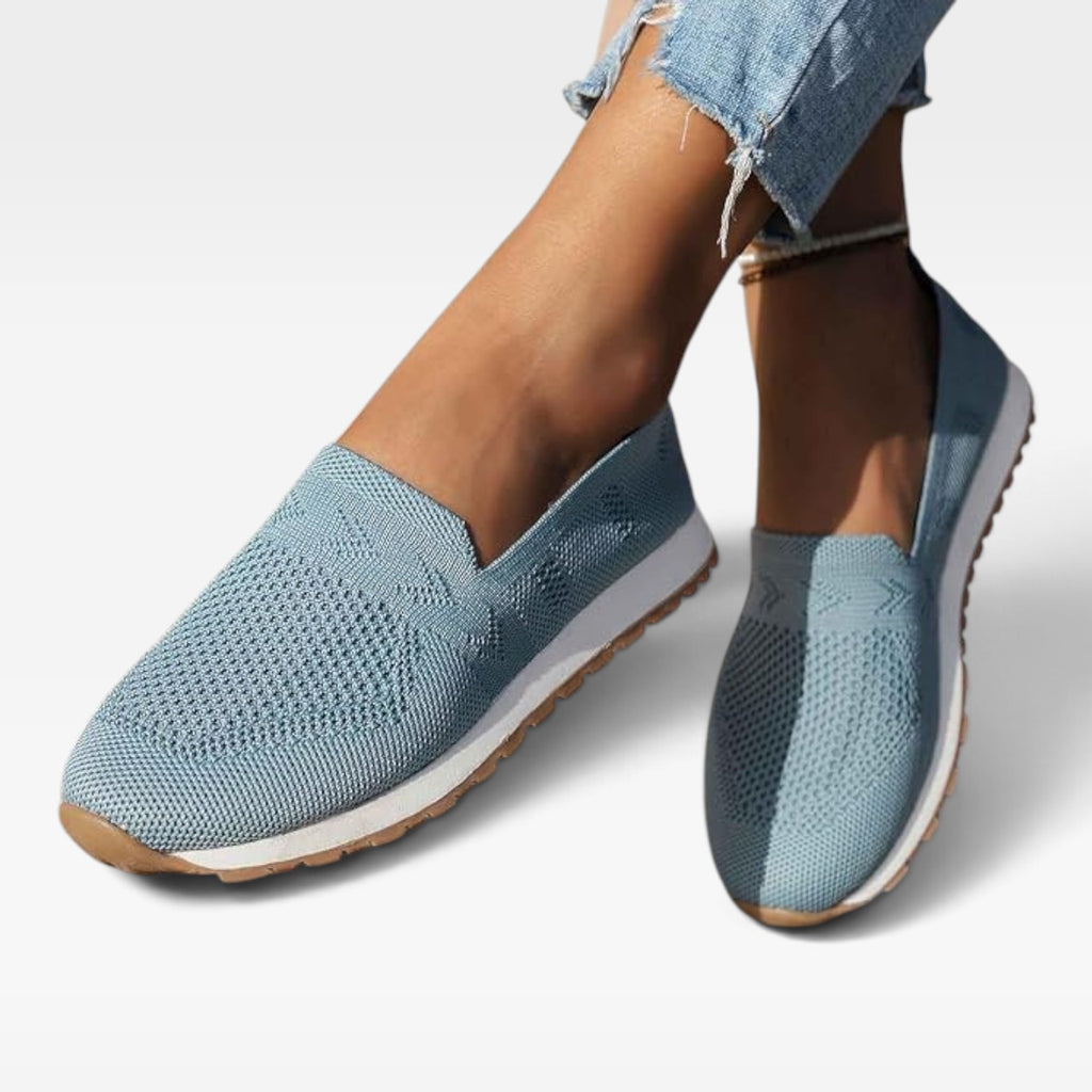 Women's Breathable Knit Trainers – Lightweight Slip On Sneakers