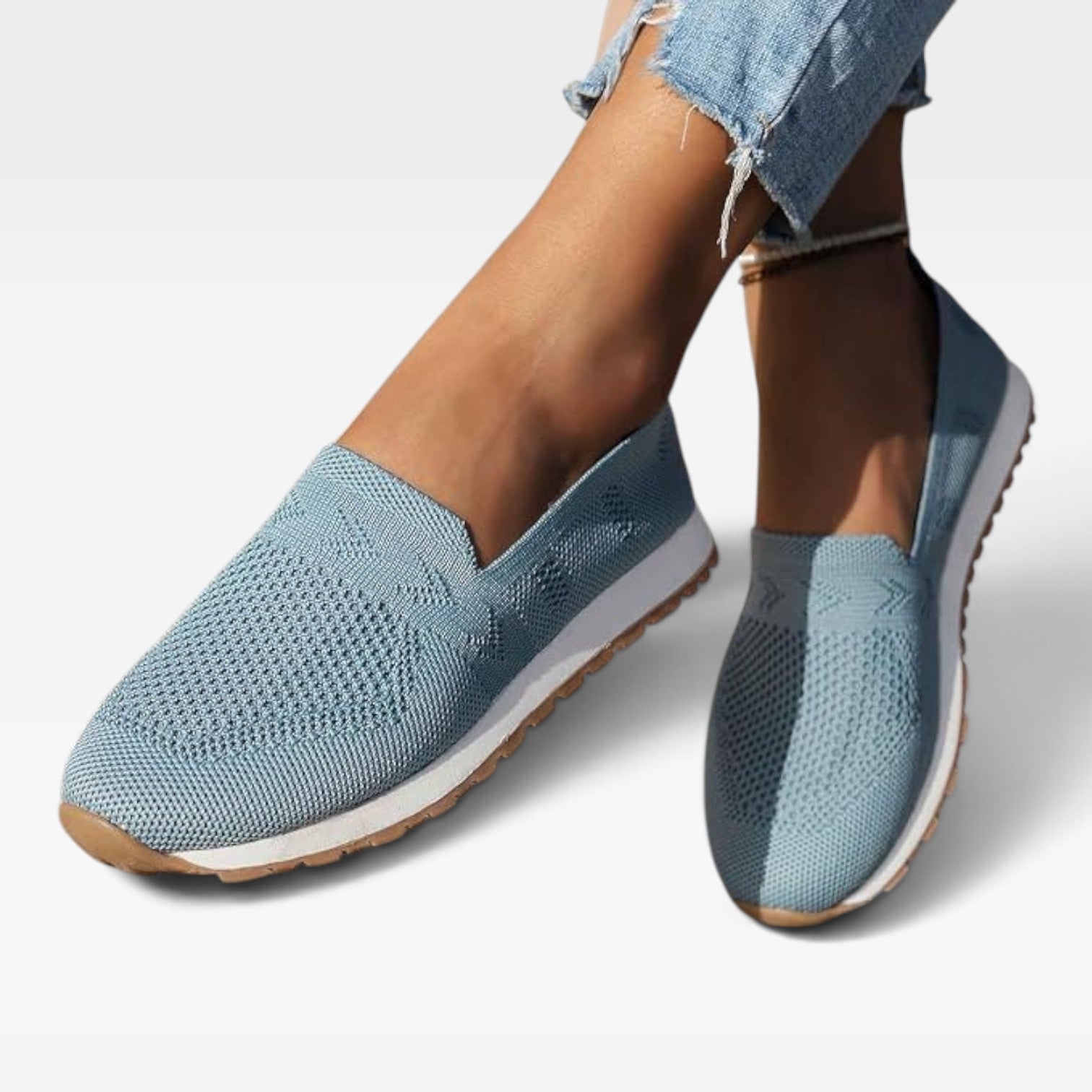 Women's Breathable Knit Trainers – Lightweight Slip On Sneakers