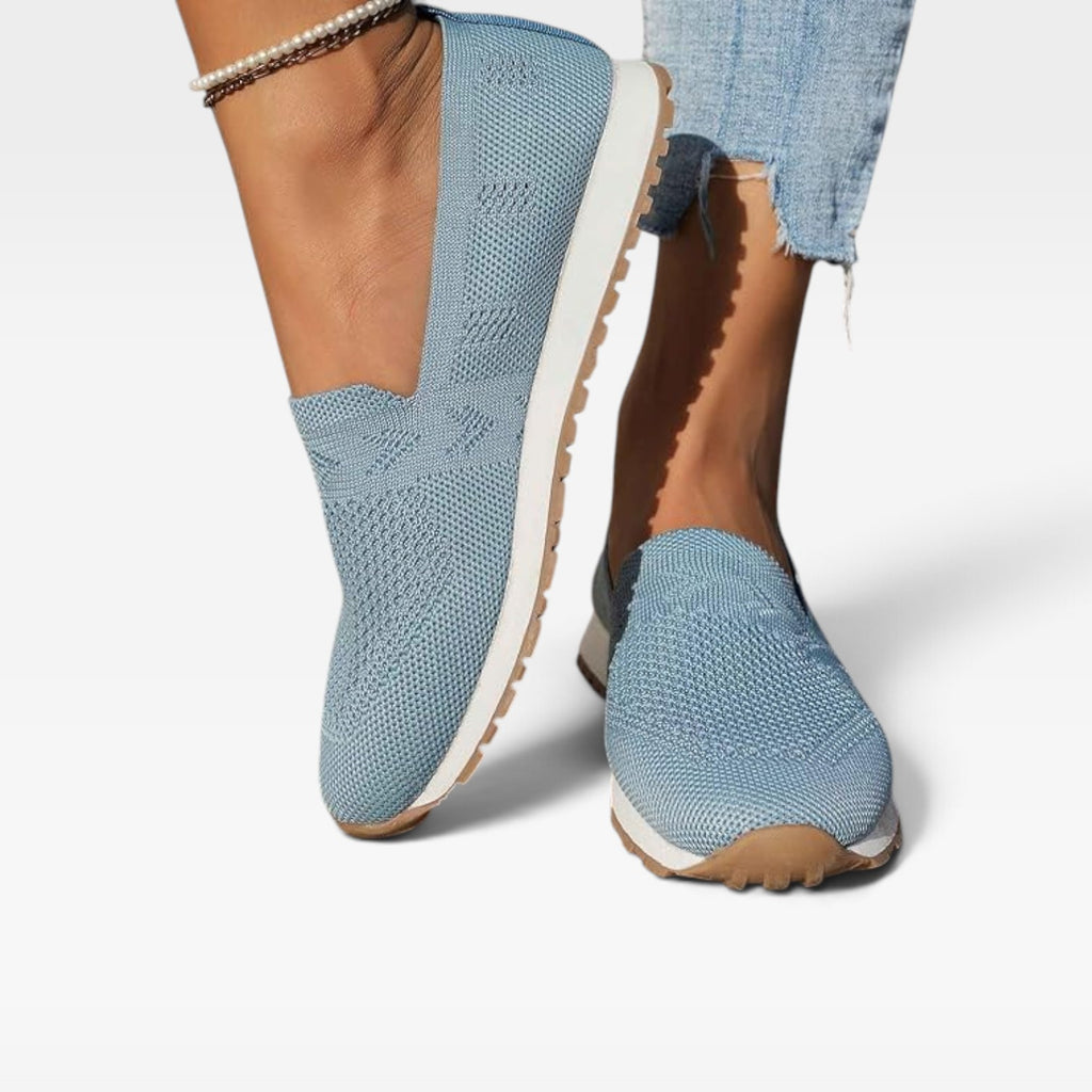 Women's Breathable Knit Trainers – Lightweight Slip On Sneakers