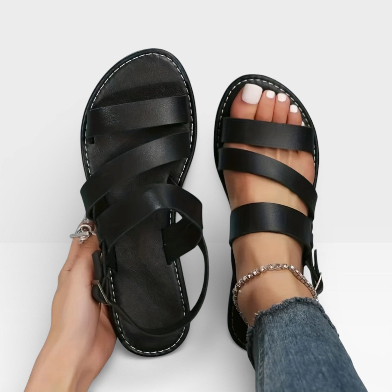 Women’s Elegant Dressy Flat Sandals – Open Toe