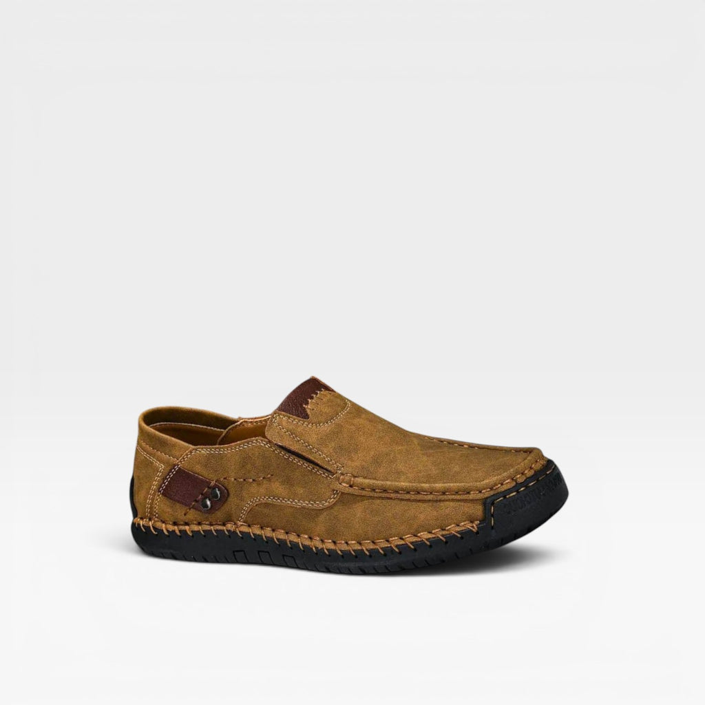 Men's Suede Slip On Loafers – Hand Stitched Casual Comfort Shoes for Everyday Wear