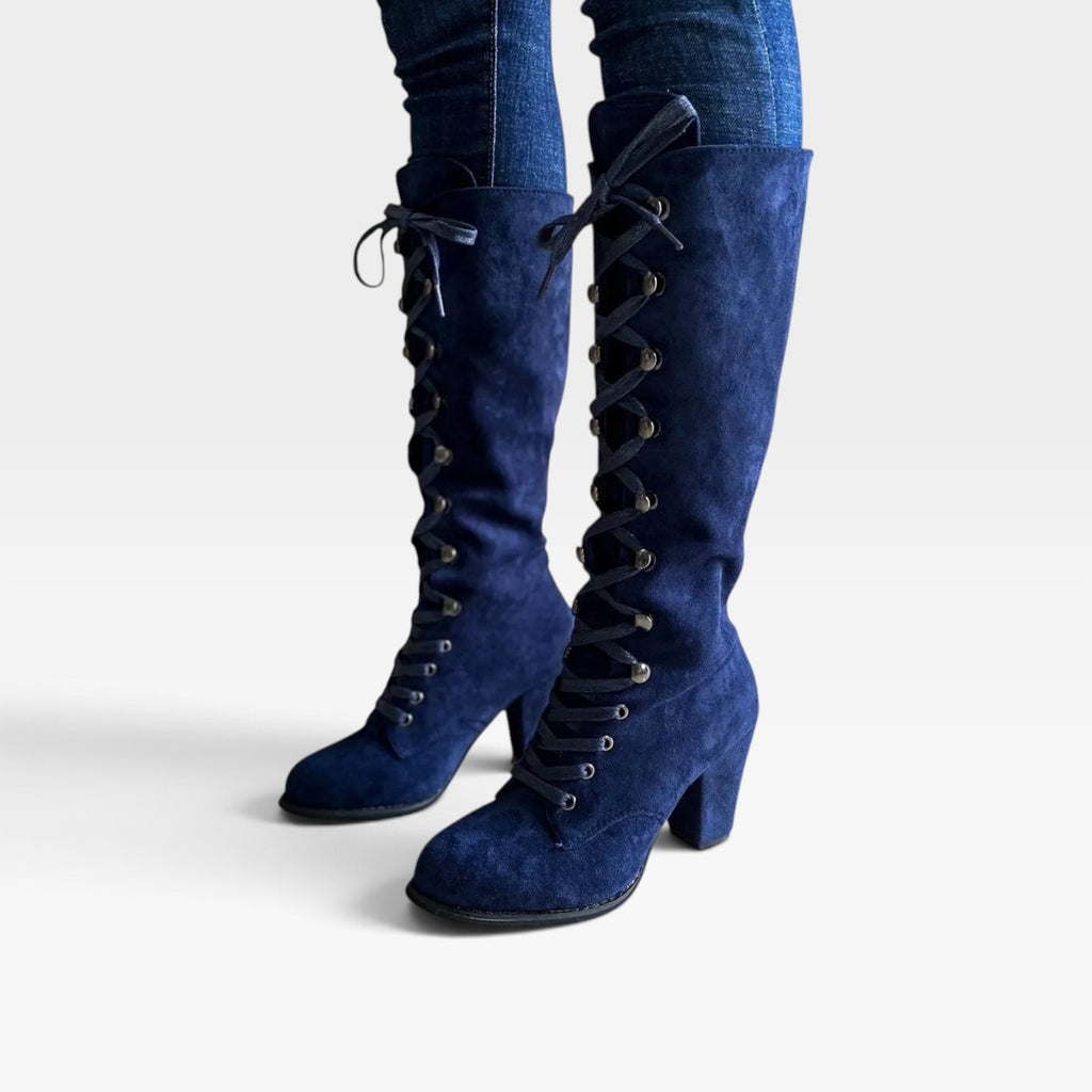 Women's Lace-Up Block Heel Boots