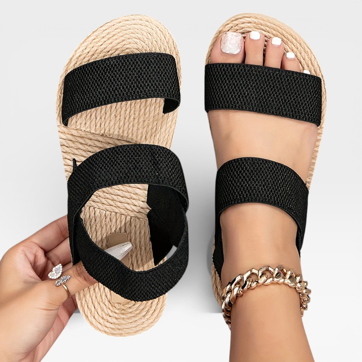 Women’s Comfortable Wedge Sandals with Elastic Straps