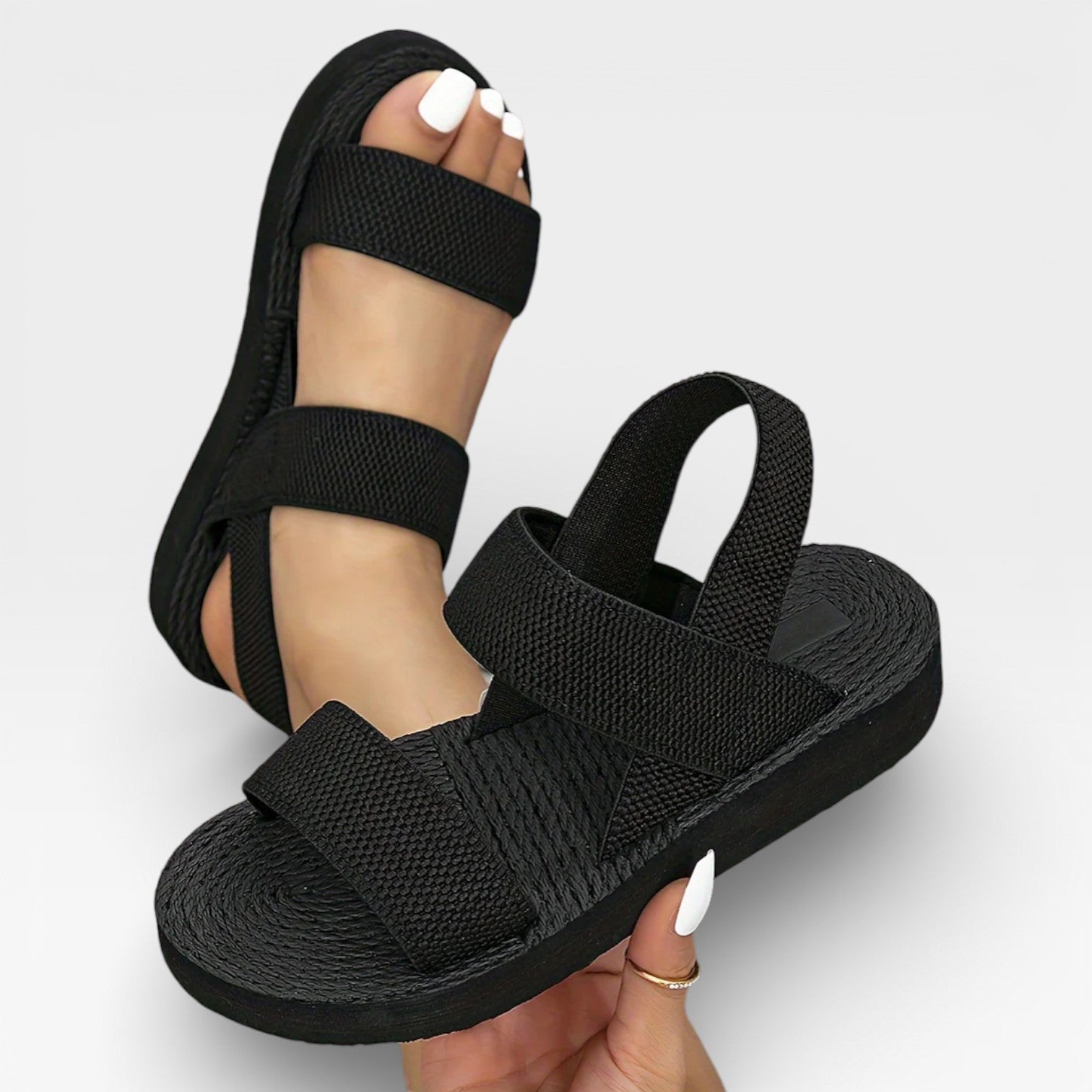 Women’s Comfortable Wedge Sandals with Elastic Straps